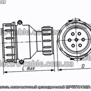 Соединитель низкочастотный цилиндрический ШР55П31ЭШ3 розетка - фотография № 1.