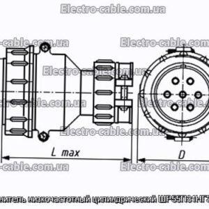 Соединитель низкочастотный цилиндрический ШР55П31НГ3 вилка - фотография № 1.