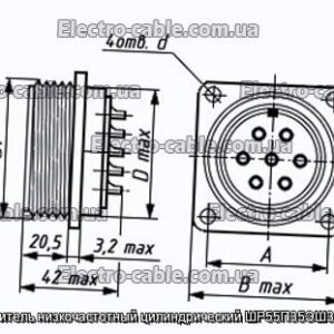 Соединитель низкочастотный цилиндрический ШР55П35ЭШ3Н вилка - фотография № 1.