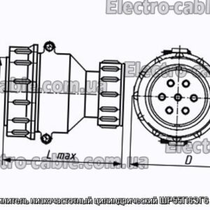 Соединитель низкочастотный цилиндрический ШР55П6ЭГ6 вилка - фотография № 1.