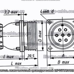 Соединитель низкочастотный цилиндрический ШР55ПК23ЭШ1 вилка - фотография № 1.