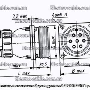 Соединитель низкочастотный цилиндрический ШР55ПК23НГ1 розетка - фотография № 1.