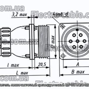 Соединитель низкочастотный цилиндрический ШР55ПК23НШ1 вилка - фотография № 1.