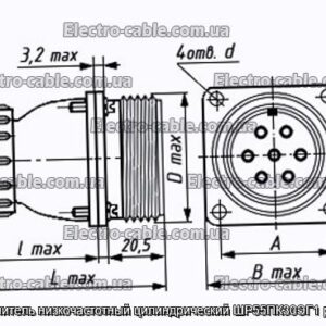 Соединитель низкочастотный цилиндрический ШР55ПК30ЭГ1 розетка - фотография № 1.