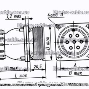 Соединитель низкочастотный цилиндрический ШР55ПК31ЭШ3 вилка - фотография № 1.