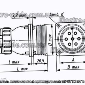 Соединитель низкочастотный цилиндрический ШР55ПК31НГ3 розетка - фотография № 1.