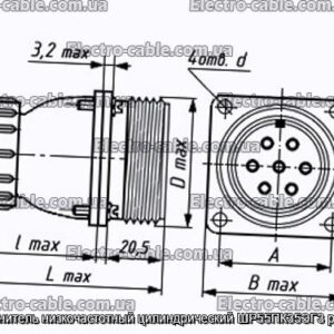 Соединитель низкочастотный цилиндрический ШР55ПК35ЭГ3 розетка - фотография № 1.