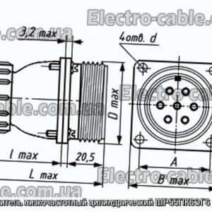 Соединитель низкочастотный цилиндрический ШР55ПК6ЭГ6 розетка - фотография № 1.