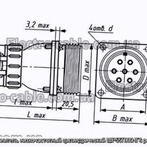 Соединитель низкочастотный цилиндрический ШР55ПК6НГ6 розетка - фотография № 1.