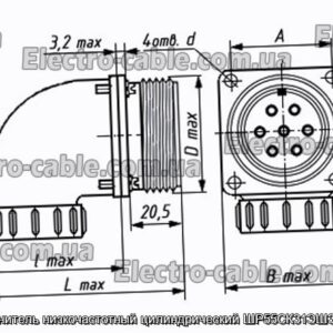 Соединитель низкочастотный цилиндрический ШР55СК31ЭШ3 вилка - фотография № 1.