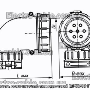 Соединитель низкочастотный цилиндрический ШР55У30НГ1 вилка - фотография № 1.