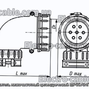 Соединитель низкочастотный цилиндрический ШР55У6НГ6 вилка - фотография № 1.
