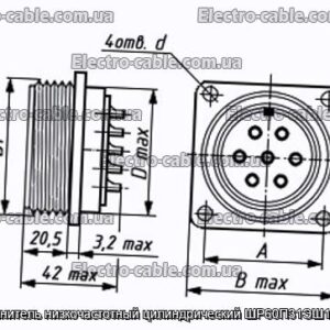 Соединитель низкочастотный цилиндрический ШР60П31ЭШ1 вилка - фотография № 1.