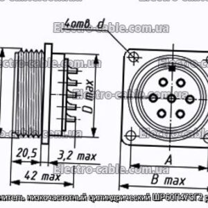 Соединитель низкочастотный цилиндрический ШР60П47ЭГ2 розетка - фотография № 1.