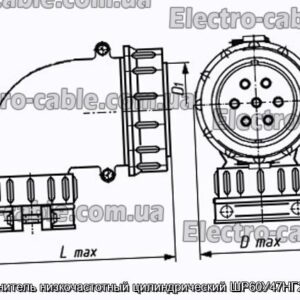 Соединитель низкочастотный цилиндрический ШР60У47НГ2 вилка - фотография № 1.