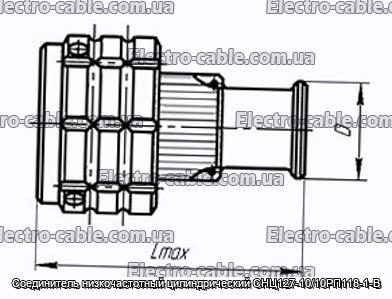 Соединитель низкочастотный цилиндрический СНЦ127-10/10РП118-1-В - фотография № 1.
