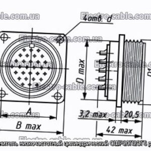 Соединитель низкочастотный цилиндрический СШР20П2ЭГ6 розетка - фотография № 1.