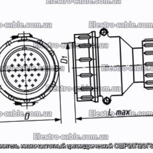Соединитель низкочастотный цилиндрический СШР20П2ЭГ6 вилка - фотография № 1.