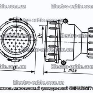 Соединитель низкочастотный цилиндрический СШР20П3ЭГ7 вилка - фотография № 1.