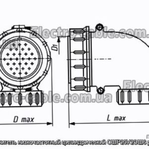 Соединитель низкочастотный цилиндрический СШР20У2ЭШ6 розетка - фотография № 1.