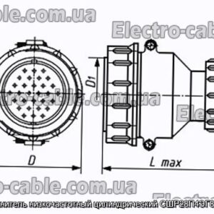 Соединитель низкочастотный цилиндрический СШР28П4ЭГ8 вилка - фотография № 1.