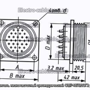 Соединитель низкочастотный цилиндрический СШР48П20ЭГ2 розетка - фотография № 1.