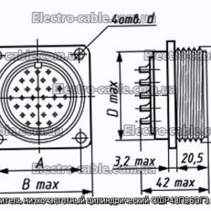 Соединитель низкочастотный цилиндрический СШР48П26ЭГ3 розетка - фотография № 1.