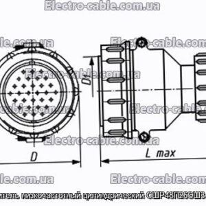 Соединитель низкочастотный цилиндрический СШР48П26ЭШ3 розетка - фотография № 1.