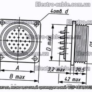 Соединитель низкочастотный цилиндрический СШР48П26ЭШ3 вилка - фотография № 1.