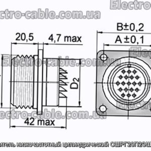 Соединитель низкочастотный цилиндрический СШРГ20П2ЭШ6 вилка - фотография № 1.