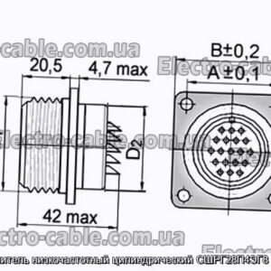Соединитель низкочастотный цилиндрический СШРГ28П4ЭГ8 розетка - фотография № 1.