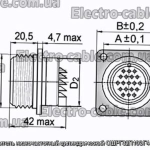 Соединитель низкочастотный цилиндрический СШРГ32П10ЭГ4 розетка - фотография № 1.