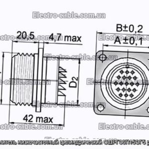 Соединитель низкочастотный цилиндрический СШРГ36П15ЭГ5 розетка - фотография № 1.