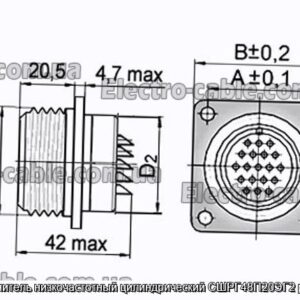 Соединитель низкочастотный цилиндрический СШРГ48П20ЭГ2 розетка - фотография № 1.