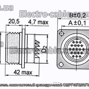 Соединитель низкочастотный цилиндрический СШРГ48П26ЭГ3 розетка - фотография № 1.