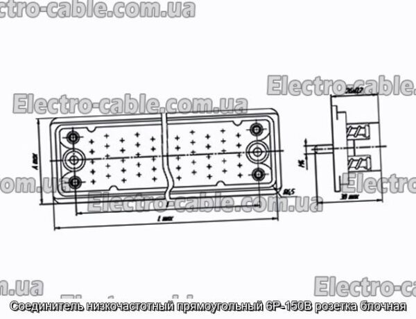 З&#39;єднувач низькочастотний прямокутний розетка 6Р-150В блочна - фотографія №1.