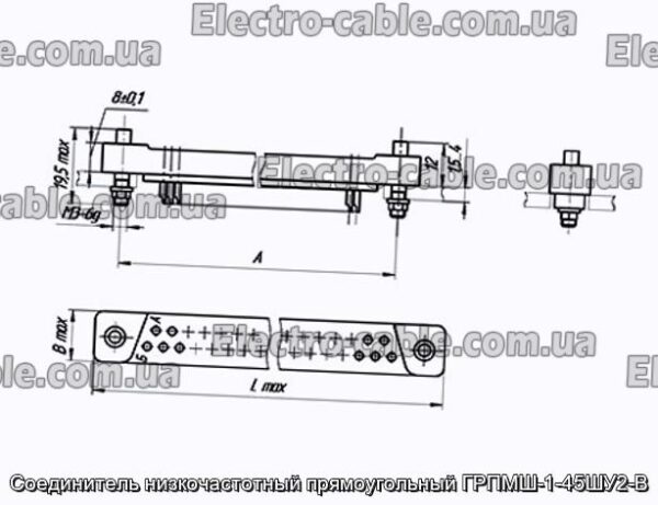 Соединитель низкочастотный прямоугольный ГРПМШ-1-45ШУ2-В - фотография № 1.
