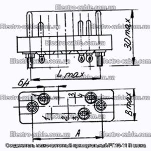 З&#39;єднувач низькочастотний прямокутний РП10-11 Л вилка - фотографія №1.