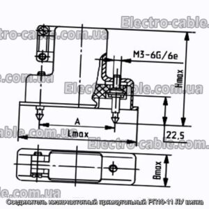 З&#39;єднувач низькочастотний прямокутний РП10-11 ЛУ вилка - фотографія №1.