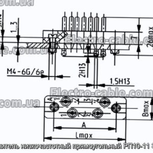 З&#39;єднувач низькочастотний прямокутний РП10-11 З вилка - фотографія №1.