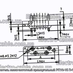 З&#39;єднувач низькочастотний прямокутний РП10-15 П-О вилка - фотографія №1.