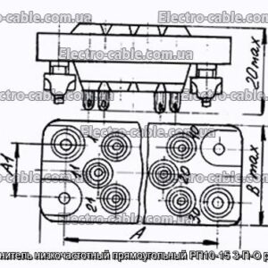 З&#39;єднувач низькочастотний прямокутний РП10-15 З-П-О розетка - фотографія №1.