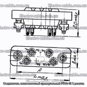З&#39;єднувач низькочастотний прямокутний РП10-15 З розетка - фотографія №1.