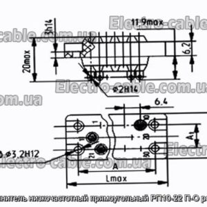 З&#39;єднувач низькочастотний прямокутний РП10-22 П-О розетка - фотографія №1.