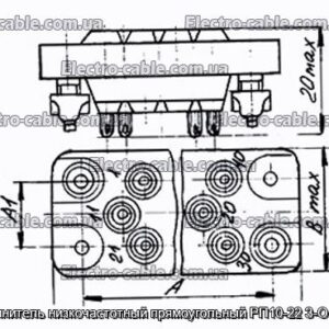 Соединитель низкочастотный прямоугольный РП10-22 З-О вилка - фотография № 1.