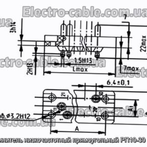 З&#39;єднувач низькочастотний прямокутний РП10-30 вилка - фотографія №1.