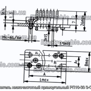З&#39;єднувач низькочастотний прямокутний РП10-30 З-О вилка - фотографія №1.