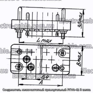 Соединитель низкочастотный прямоугольный РП10-42 Л вилка - фотография № 1.