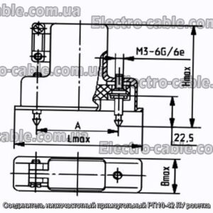 Соединитель низкочастотный прямоугольный РП10-42 ЛУ розетка - фотография № 1.