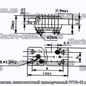 З&#39;єднувач низькочастотний прямокутний РП10-42 розетка - фотографія №1.